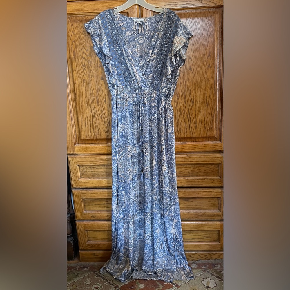 Boho Karma Highway Flutter Sleeve Side Split Maxi